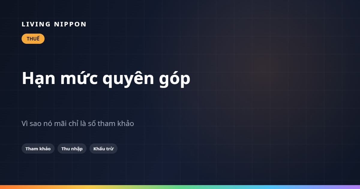 Hạn mức furusato nozei: vì sao nó mãi chỉ là số liệu tham khảo